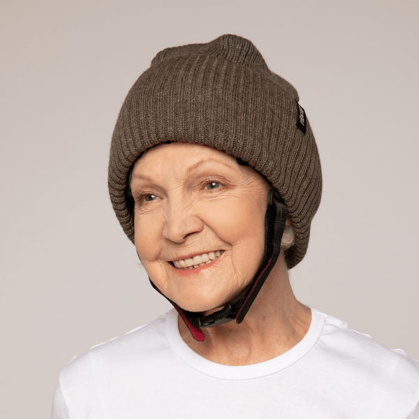 Iggy brown Ribcap medical grade helmet adult woman